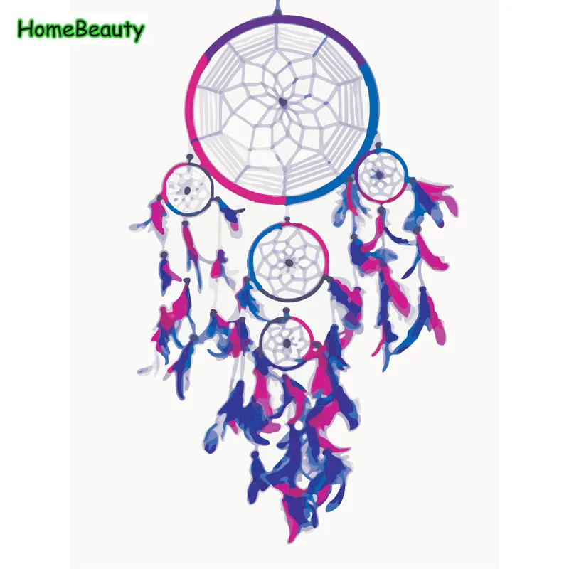 

Nordic art paintings by numbers on canvas with acrylic paints dreamcatcher pictures on the wall home decoration craft gift W6612