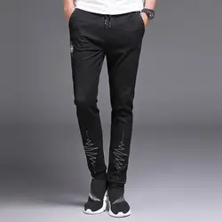 Новое поступление высокое качество британский стиль для мужчин эластичные брюки для девочек длинные мужской моды повседневное хлоп
