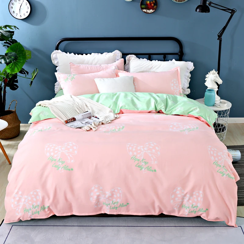 

Small Print Bedding Sets Set Reactive Polyester Printing Comforter Bed Set Queen Full Size 3/4 Pcs Bed Sheet Duvet Cover Set