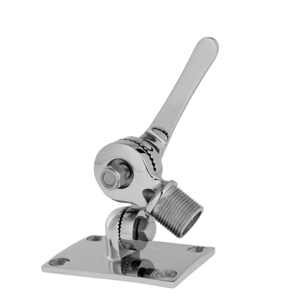 Marine Stainless Steel Ratchet Rail Mount Adjustable Antenna Base for Kayak Canoe Fishing Boats Replacement Parts Accessory | Спорт и