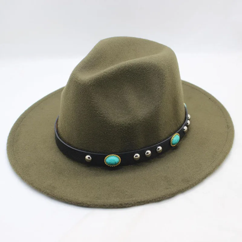 

BING YUAN HAO XUAN Spring Winter Fedora Men Women Vintage Jazz Hats Fashion Stars Wool Felt Hat Unisex Black Felt Trilby