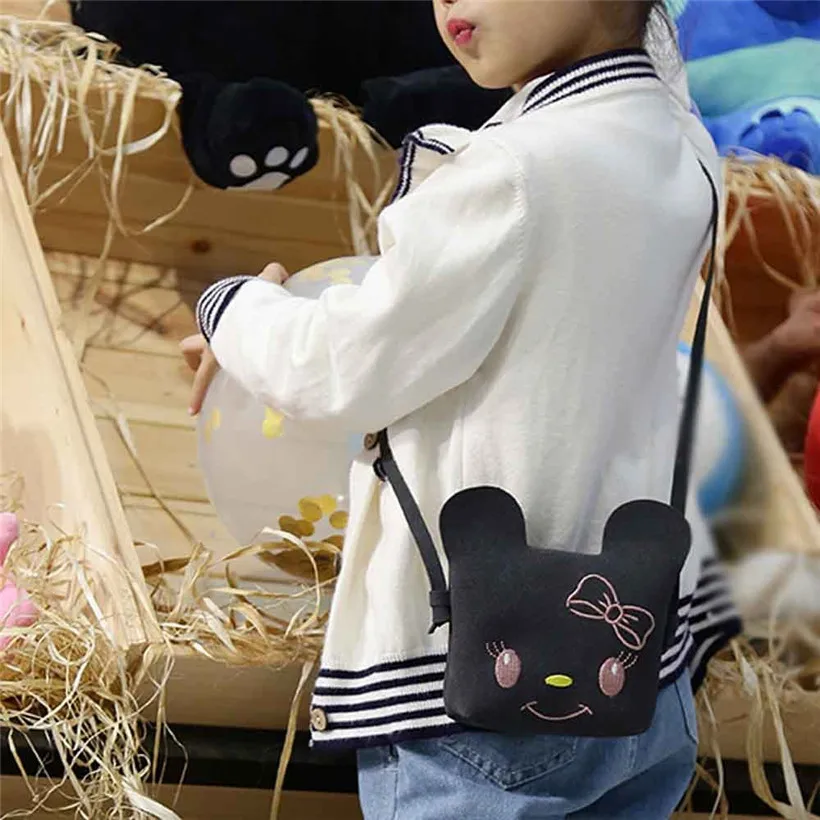 Дети девушки сумка милый мультфильм Однотонная одежда Сумки Детские кожаные сумки на плечо мини Cross-body клатчем