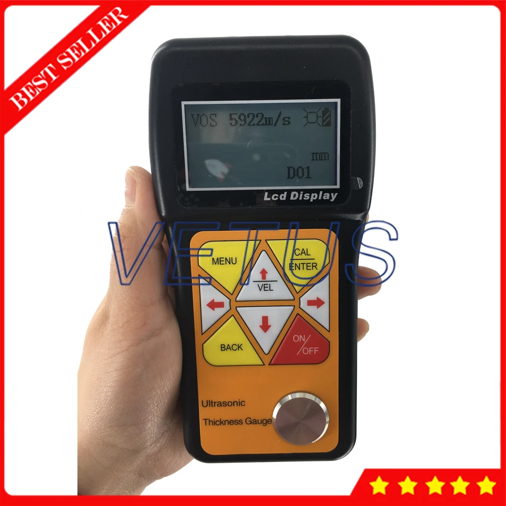 

VTS-160 Portable Ultrasonic Thickness Gauge Meter Tester With 0.75 to 600mm Steel Range For metals plastic ceramice Testing