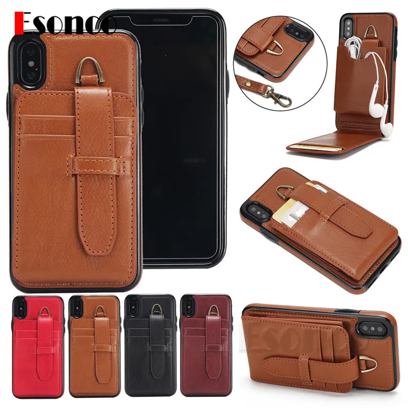 

Card Holder Wallet Leather Case for iPhone X 7 8 6 6 s 7 Plus 7P 8P Phone Cases Multi Function for iPhone 7 8 Plus 6 Plus Case