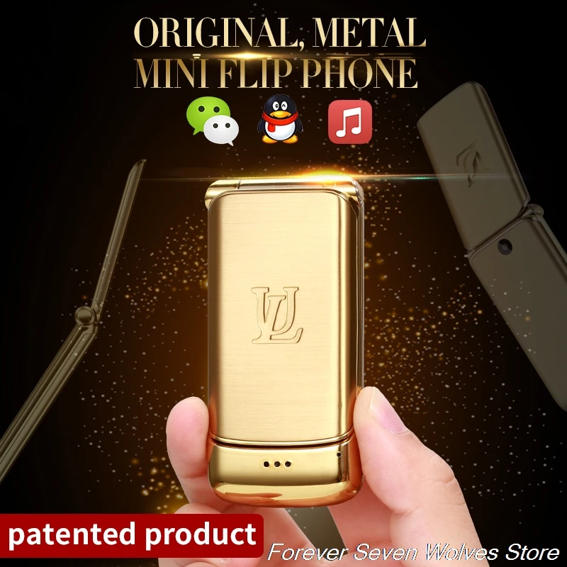 Оригинальный Ulcool V9 1 54 ''металлический корпус флип телефон маленький экран