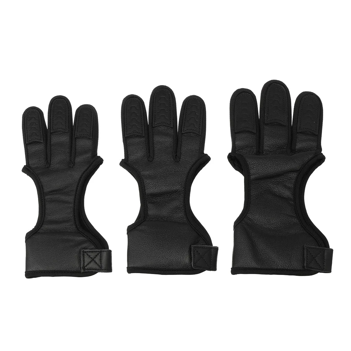 

3 Finger Protective Archery Glove Cowhide Thicken Guard Safety Archery Glove for Recurve Compound Bow Hunting Accessory 3 Size