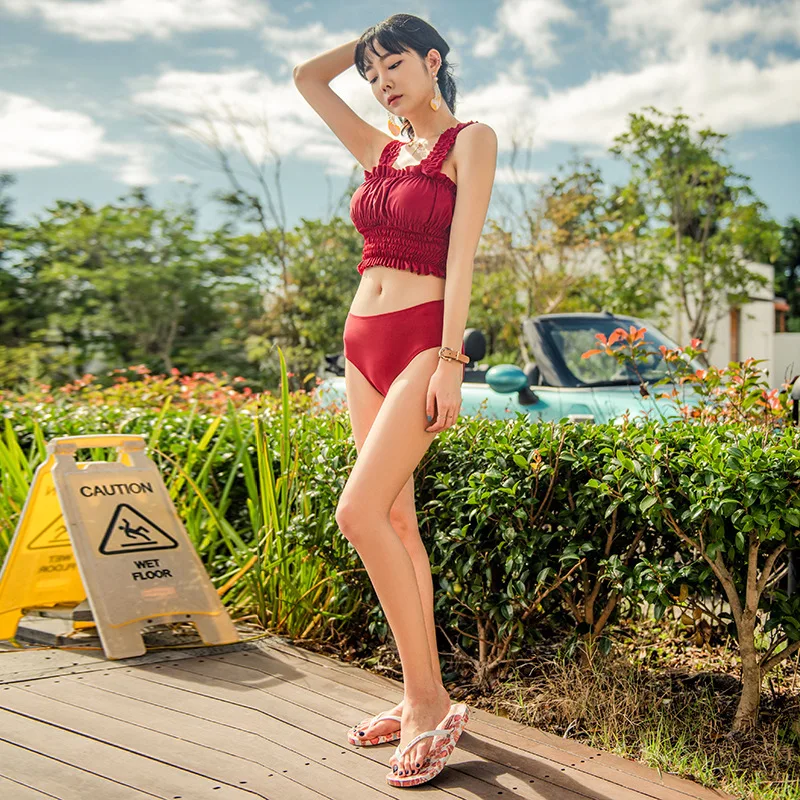 

Swimsuit Woman Two Piece Bathing Suit Brazilian Bikini 2019 Deuce New Luxury Moves Bloomers That Wipe Bosom Female Three