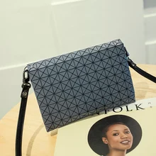 Women Fashion Fold Over Handbags Madam geometric diamond lattice hand bag Japanese style small single shoulder
