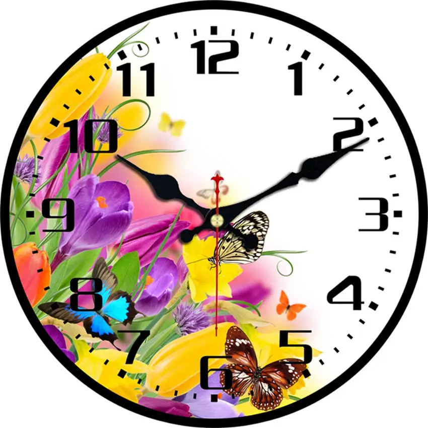 Дизайнерские бесшумные часы Papillons для дома и сада, гостиной, офиса, кухни, Настенный декор, большие настенные часы, не тикающий звук - Цвет: Purple