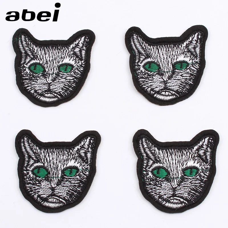 

10pcs/lot Embroidered Cat Patch Cartoon Animal Appliques DIY Jeans Coats Fabric Stickers Handmade Pants Shrit Bags Badge Patches