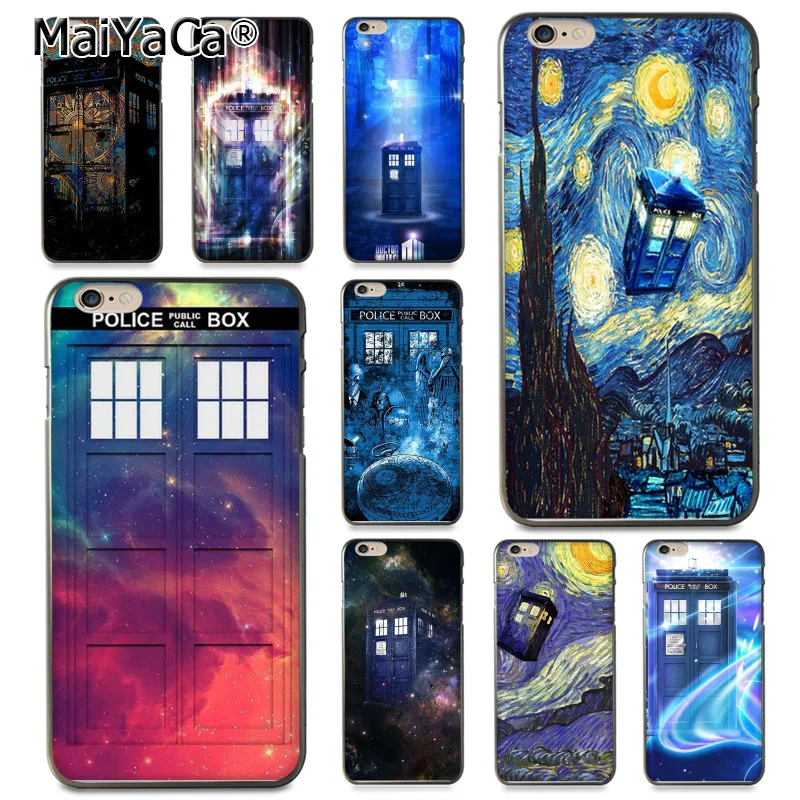 MaiYaCa Tardis Box Doctor Who DIY Painted Phone Accessories Case for Apple iPhone 8 7 6 6S Plus X 5 5S SE 5C Cellphones