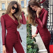 CROPKOP Spring New Fashion Long Sleeve Polka Dots Patchwork Elegant Jumpsuit Women Body Femme Bodycon Jumpsuits One Piece Tops CROPKOP Spring New Fashion Long Sleeve Polka Dots Patchwork Elegant Jumpsuit Women Body Femme Bodycon Jumpsuits One Piece Tops