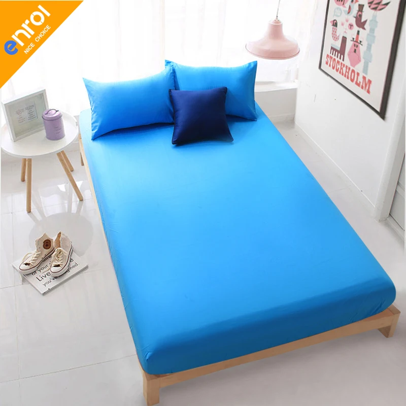  100% Cotton 1 piece Solid Bed Sheet Bed Cover Bedsheet Fitted Sheet Mattress Cover pillowcase Black
