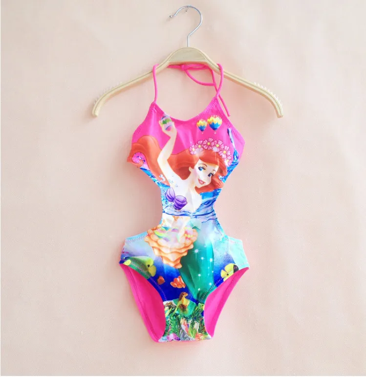 Розничная, купальник с изображением Рапунцель, Цельный купальник для девочек от 3 до 12 лет, детская одежда для купания Одежда для девочек «Рапунцель» модная летняя пляжная одежда, YF02