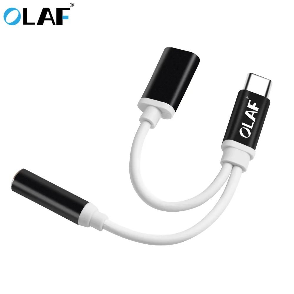 

Olaf USB Type C Adapter Charger Audio Cable 2 in 1 Charge to 3.5mm Jack Headphone USB C Converter For Xiaomi 6 Samsung Huawei