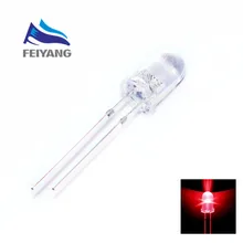 500 шт. красный светодиодный светильник 5 мм красный светодиод белый поворотный красный круглый прозрачный супер яркие светодиоды