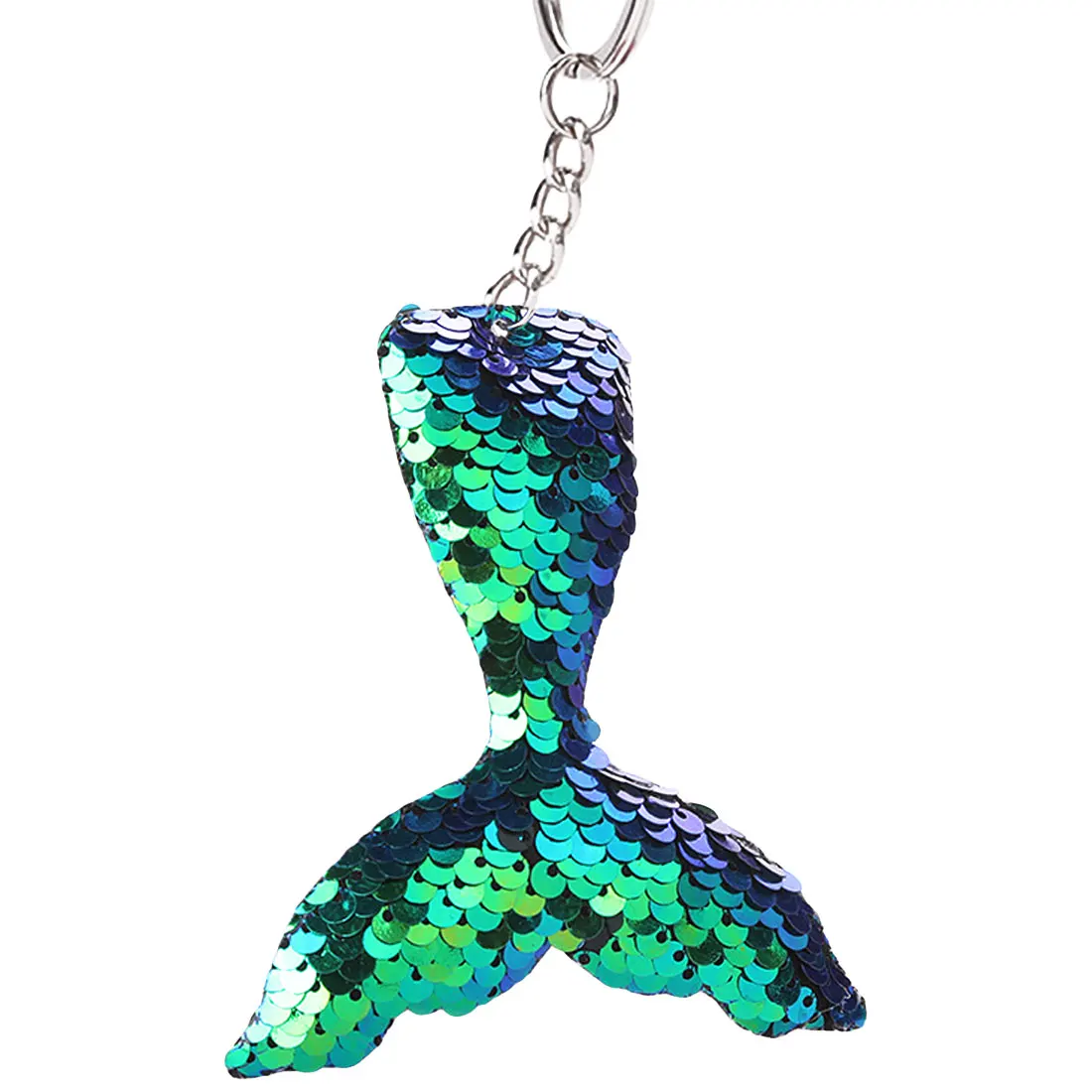 

NEW Reflective sequins mermaid keychain colorful sequins fish tail bag car key pendant Unisex wild key accessories