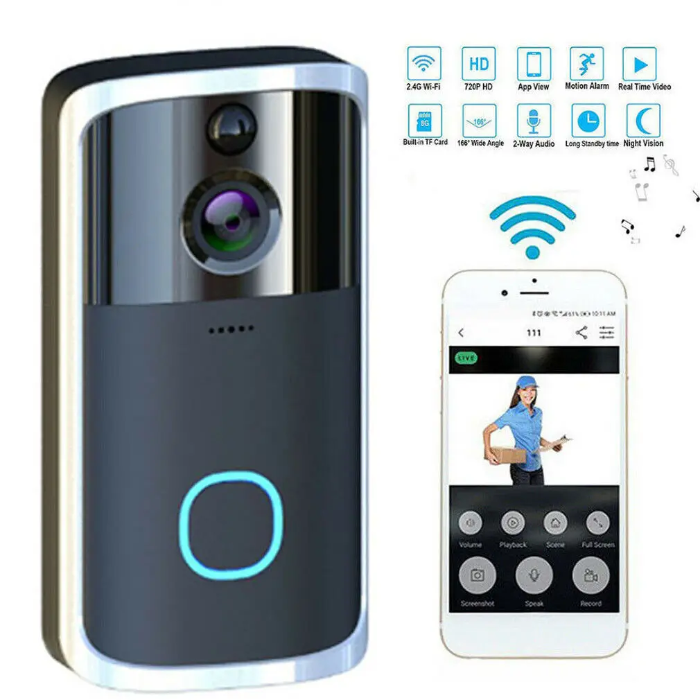 Smart беспроводная камера Wi-Fi для дверного звонка видео Беспроводной дистанционный дверной звонок для телефона APP