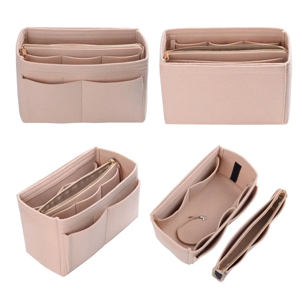 Makeup organizer Make up Organizer Insert Bag For Handbag Felt Bag with zipper Travel Inner Purse Fit Cosmetic Bags Fit Various Brand Handbags makeup organizer cosmetic bag cosmetic storage bag makeup bag cosmetic case purse organizer insert
