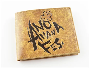 

Thin type khaki PU short wallet with Japanese Anime The Flower We Saw That Day