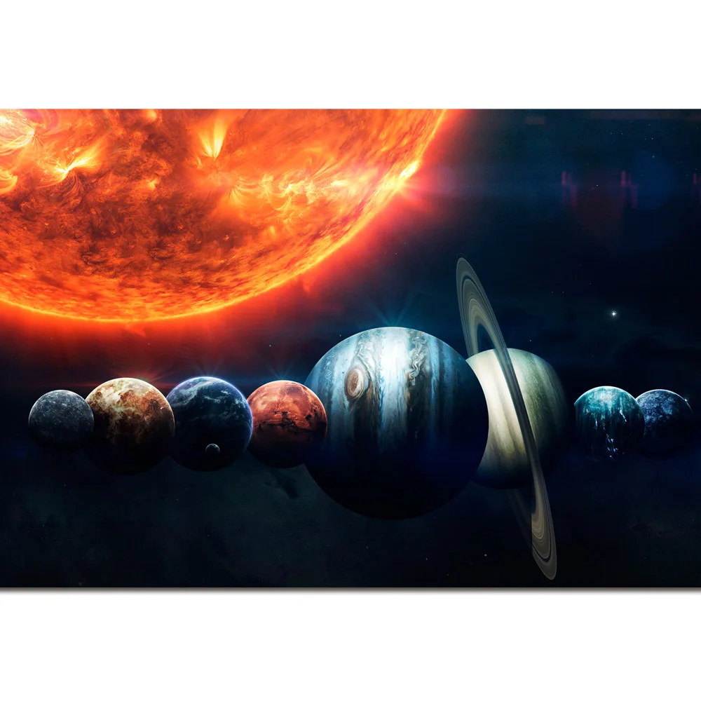 Солнечная система Milky Way Galaxy Space Stars постер туман искусство шелковая принтованная
