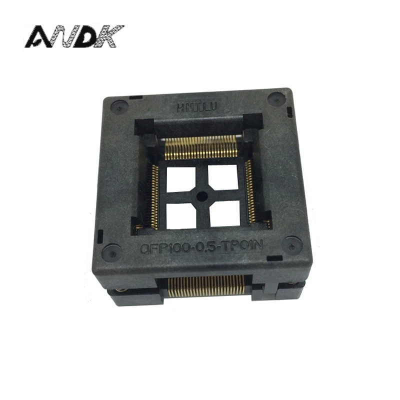 Goedkoop TQFP100 FQFP100 LQFP100 Burn in Socket OTQ 100 0.5 09 Pin Pitch 0.5mm IC Body Size 14x14mm Open Top Test Adapter