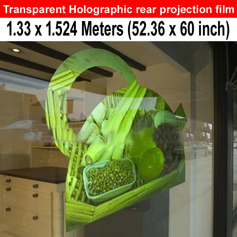 

Within 48hours Delivery (1.524mx1.33m) Transparent projector film Holographic Perfect Screen Wide viewing angles