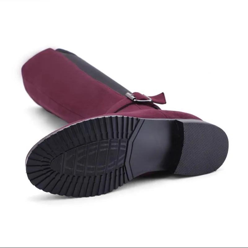 Dames Bottes Rizabina 34 Taille Noir Boucle Appartements 43 Cuissardes Chaussures Sur Couleur vin ardoisé Femmes Rouge Femme D'hiver Mélangée Éclair Fermeture Genou nqF7qgXrW