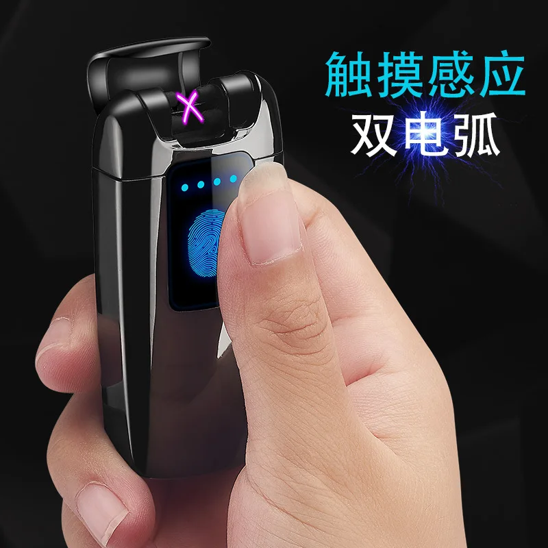 

Touch Electricity Pulse Lighter Electric Double Arc USB Electronic Cigarette Lighter Plasma Chargeable Windproof Gift Lighters