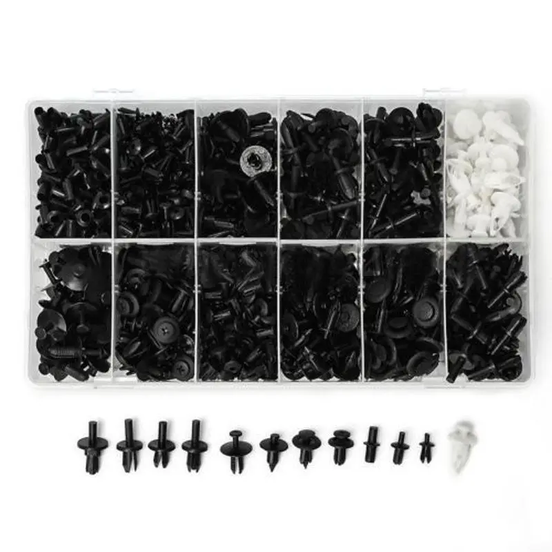 JX-LCLYL 690Pcs Plastic Car Push Pin Rivet Trim Fasteners Clips Panel Moulding Kit
