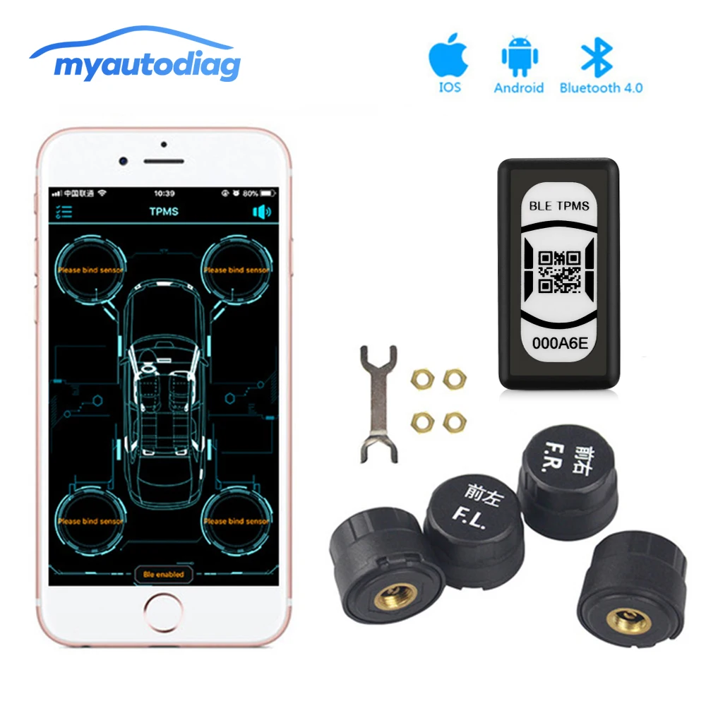 Умная Автомобильная TPMS автомобильная система контроля давления в шинах Bluetooth 4