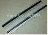 

free shipping 100pairs Row needles male & female 2.54mm 1x40 pin single needle 2.54mm