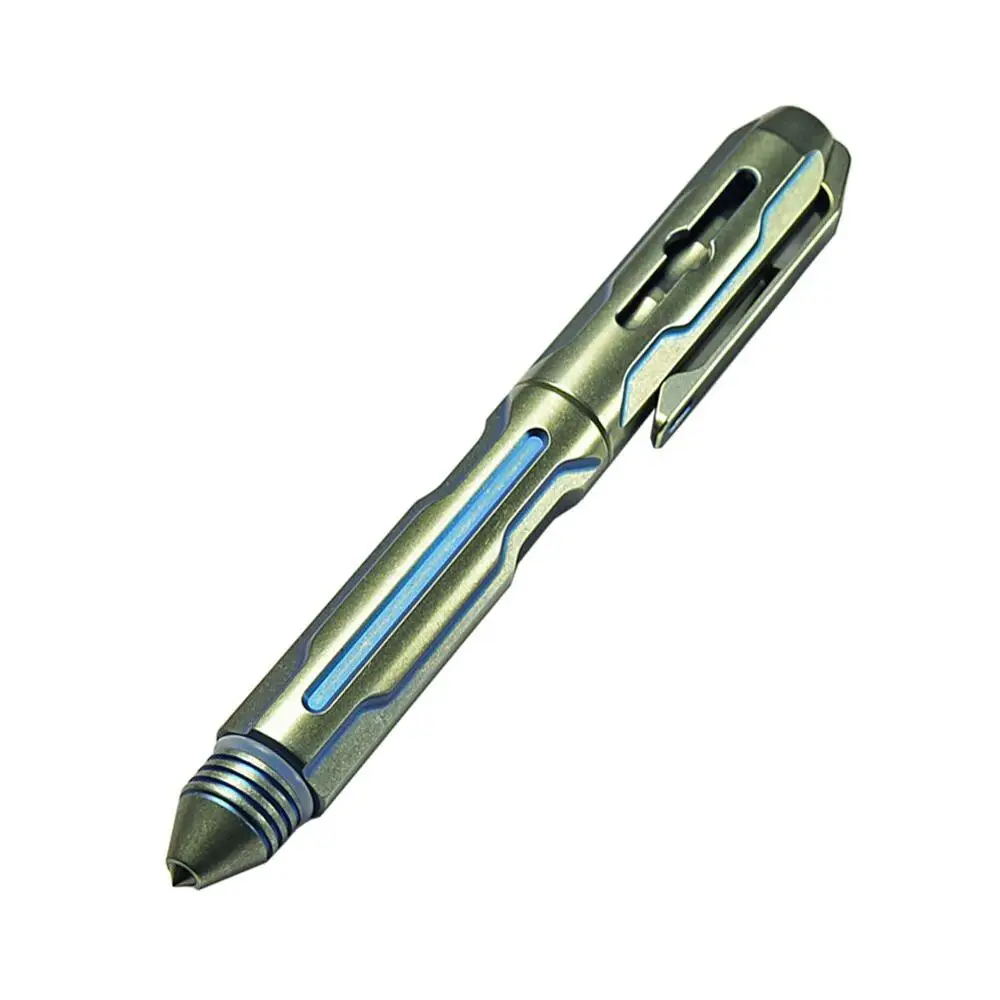 Manker EP02 титана TC4 тактическая ручка Вольфрамовая сталь стекло Выключатель инструмент с Schneider Gelion 39 заправка - Цвет: A