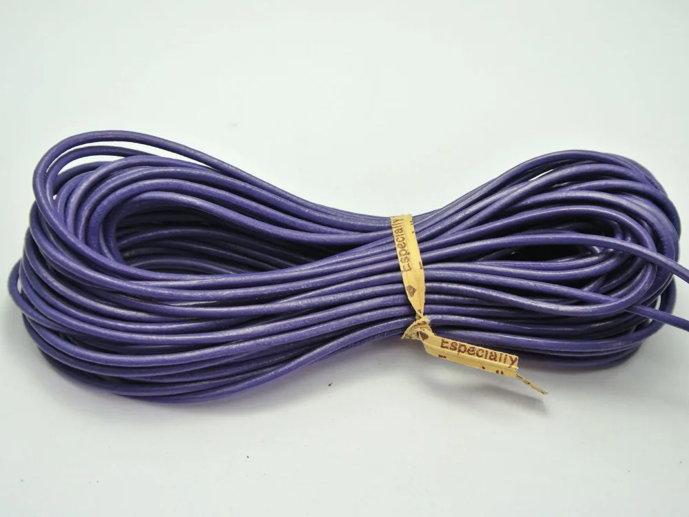 32.8 feet purple Round Real Leather Jewelry Cord 2mm | Украшения и аксессуары