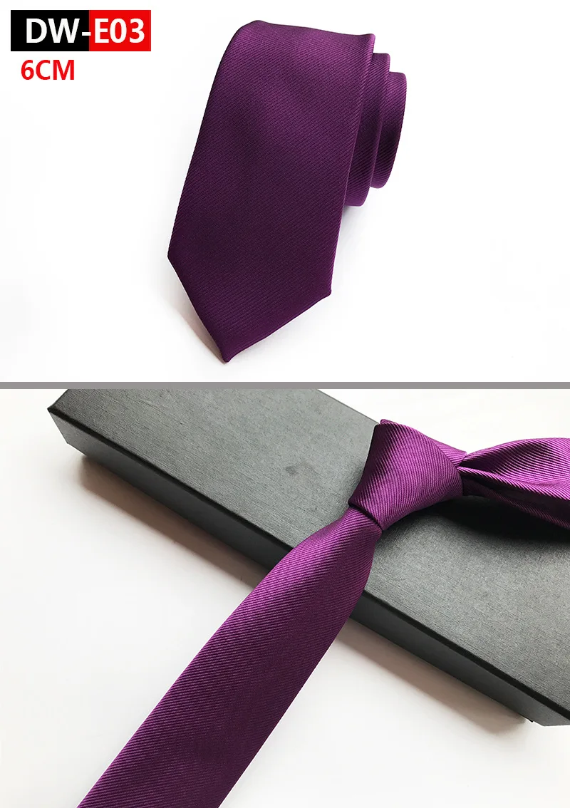 Шелковый 6 см узкий простой галстук однотонный модный костюм галстук для свадебных подарков