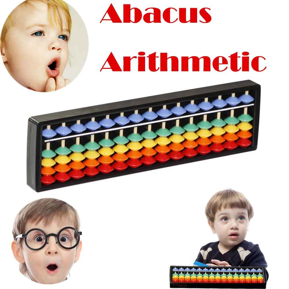 Пластиковые стержни Abacus, разноцветные бусины, арифметические счеты соробан, детские математические инструменты, игрушки, китайские игрушечные счеты, Обучающие счеты