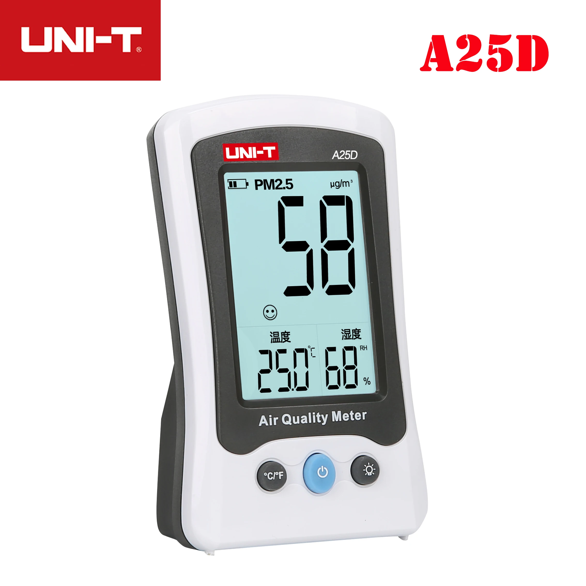 

UNI-T A25D PM2.5 Detector Air Quality Monitor High Quality Gas Analyzer Thermometer Humidity Meter Rechargeable C F Switchable