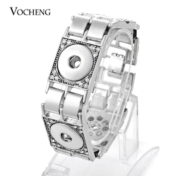 

Interchangeable 18mm Snap Button Bracelet Popper Charm Bracelet Crystal Bangle NN-208 Vocheng Free Shipping