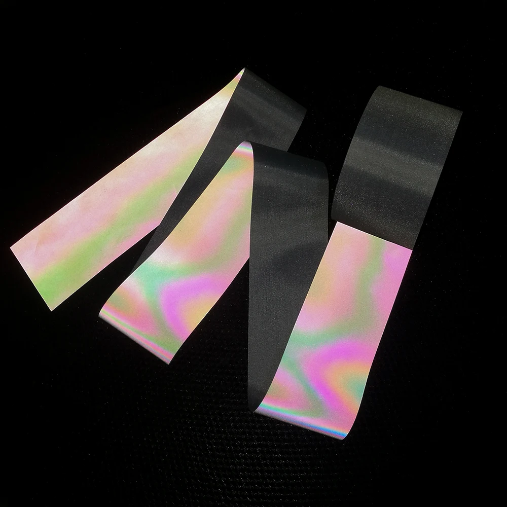 

Colorfully Polyester Rainbow Reflective Fabric Tape Chemical Fabric Sewing on for Clothes Caps Bags wide: 50mm (2") x 2meters