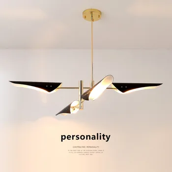 

Post modern Metal Industrial Pendant Light Personality Black White Designer Ceiling Hanging Pipe Light For Living Room Bedroom
