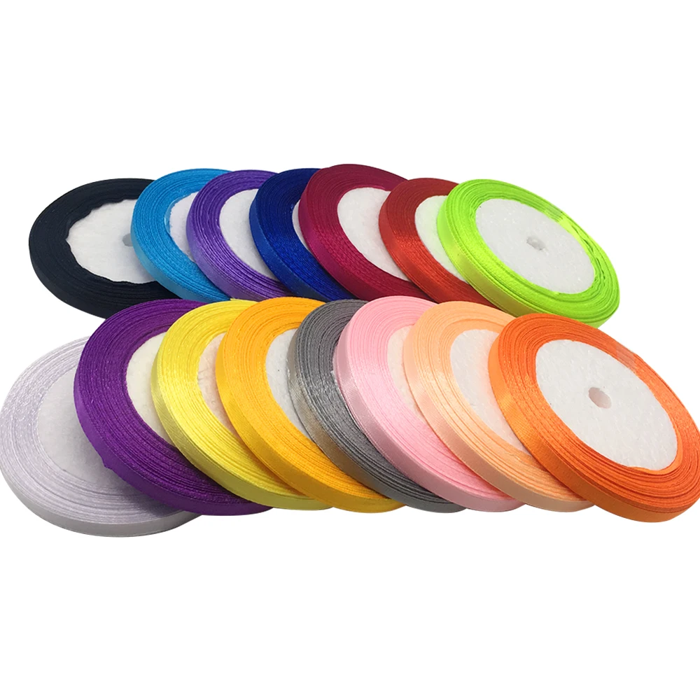 

Promotion 22meter/Roll Ribbon 1/4" 6mm Satin Ribbon Wedding Decorative Gift Wrap Accessories DIY Handmade Materials