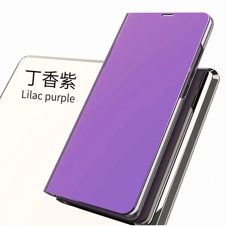 Роскошный кожаный чехол-книжка на подставке чехол для Xiaomi mi 9 A2 8 Lite A1 6 6X 5X mi rror кожаный чехол для Red mi Note 7 6 Pro 5 Plus 6A 4 4X крышка - Цвет: Lilac purple