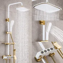 Bathroom Luxury black white Golden shower set with antique gold shower set of brass bathroom Shower faucet Bathtub Faucet Bathroom Luxury black white Golden shower set with antique gold shower set of brass bathroom Shower faucet Bathtub Faucet