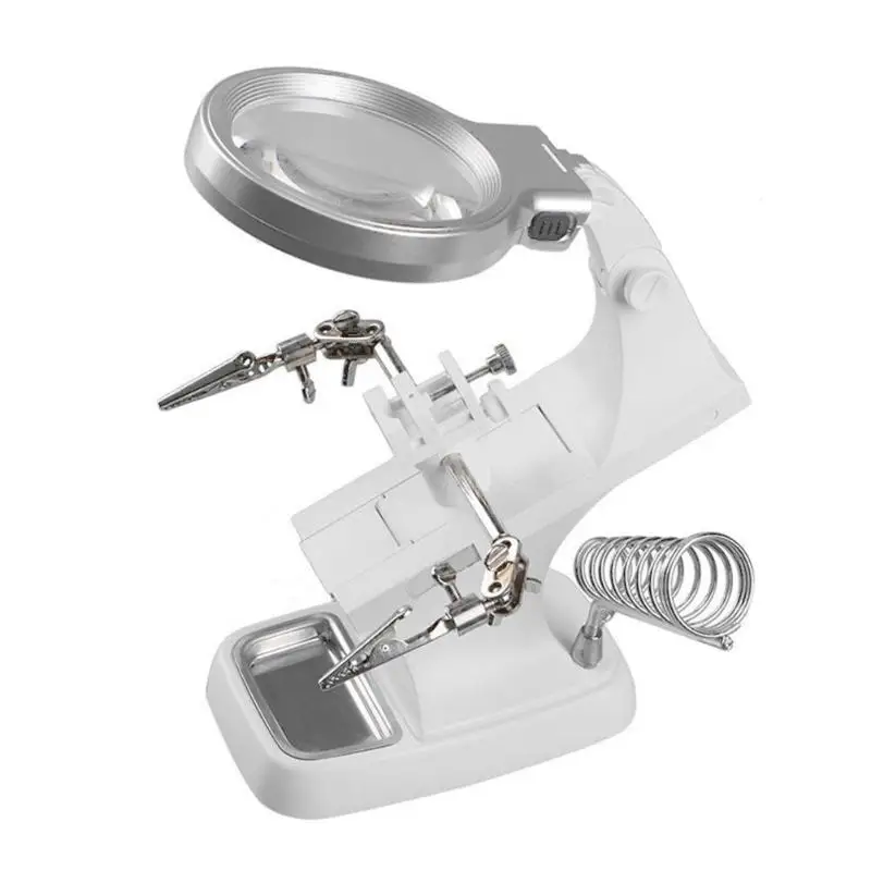 3X 4.5X Welding LED Loupe Magnifier Soldering Iron Magnifying Glass Alligator Clip Holder Hand Welding Repair Mgnifying Tool 3X 4.5X Welding LED Loupe Magnifier Soldering Iron Magnifying Glass Alligator Clip Holder Hand Welding Repair Mgnifying Tool