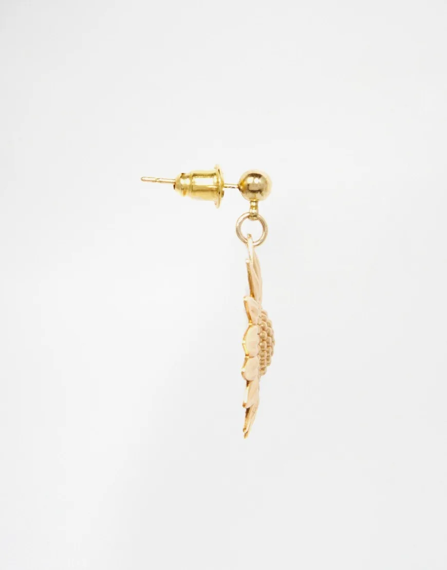 Fashion Jewelry Drop Earrings For Women Metal Sunflower Earrings Gold Women Earrings Accessories Wedding Party ET72 (2)