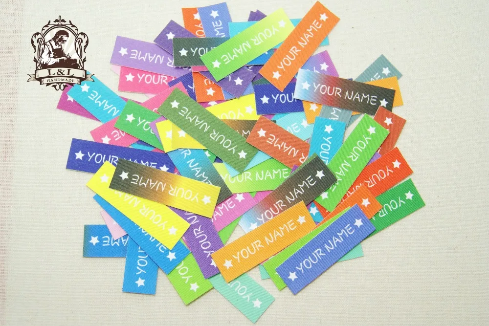 48 Clothing Name Labels,Personalized Name Tags ,Organic Cotton Iron on Labels,Custom Logo Labels ...