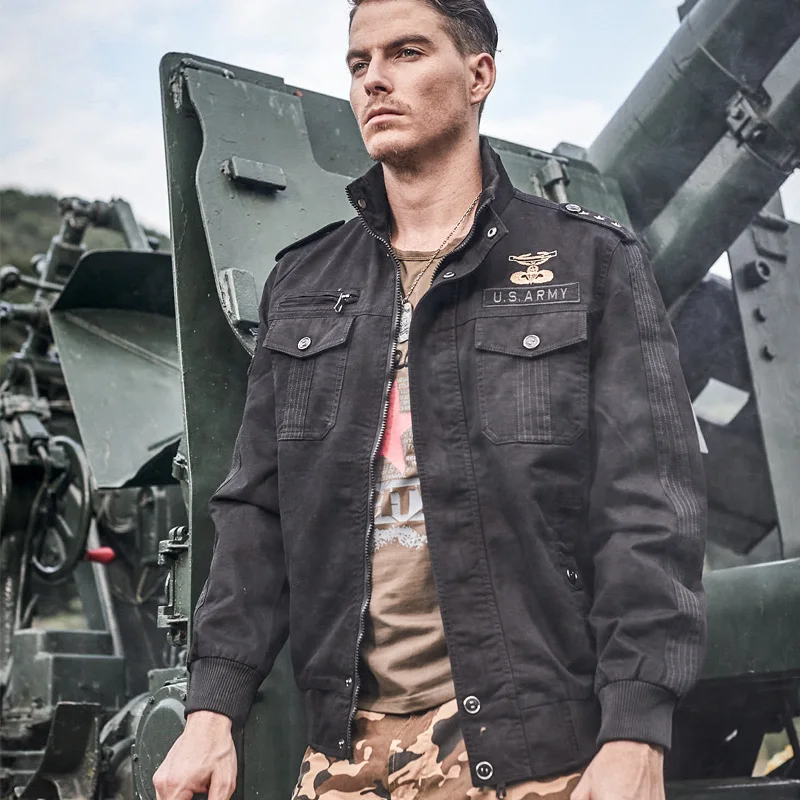 Куртка бомбер мужская хлопковая в стиле милитари Осень зима|militare men|aeronautica militare