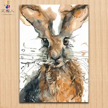 Акварельные животные кролики китайская живопись тушью картины по номерам с краской цвета для детей практика живопись на холсте