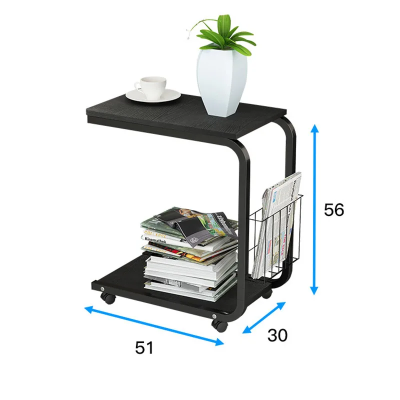 tea table side end table for office coffee table magazine shelf small table movable living room bedroom furniture