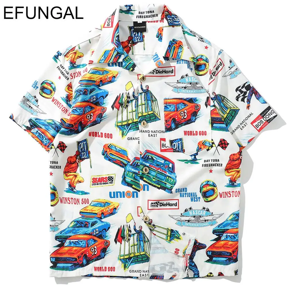 

EFUNGAL Cartoon Car 3d Printed Short Sleeve Shirts Men Hip Hop Streetwear 2019 Summer Harajuku Shirt Fashion Hip Hop Tops Tees